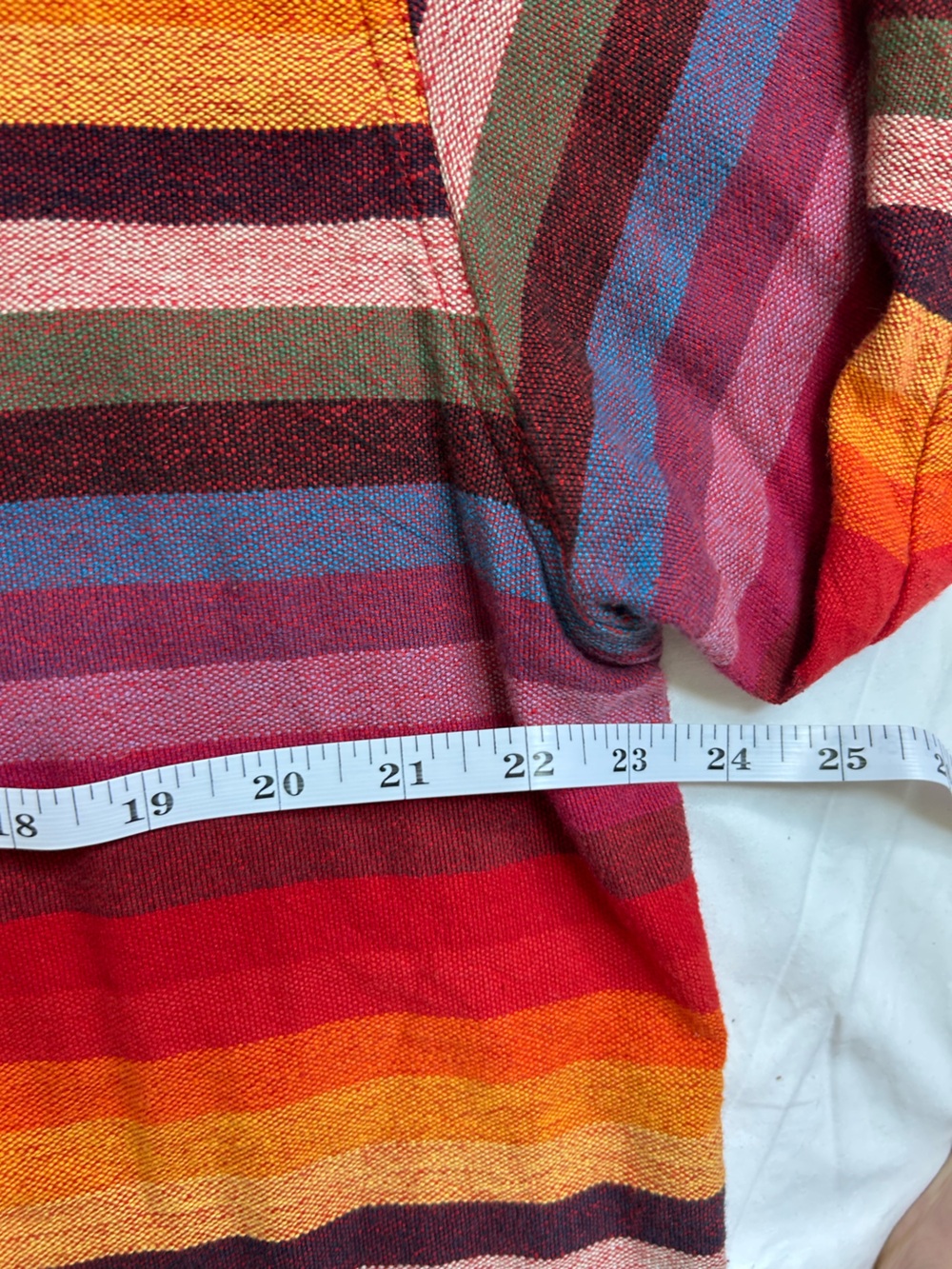 TanTrums XL Rainbow Stripe Embroidered Cotton Button Down Boho Shirt - Picture 6 of 8